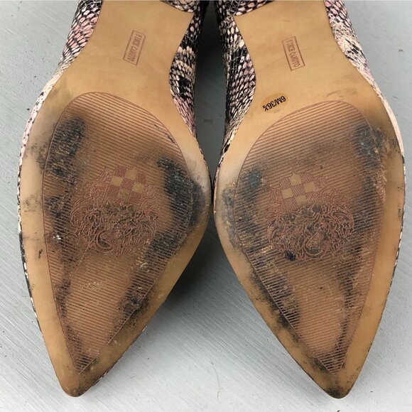 Vince Camuto Women's Size 6M Aparla Brown Snake Print Leather High Heel Pumps - Picture 13 of 16